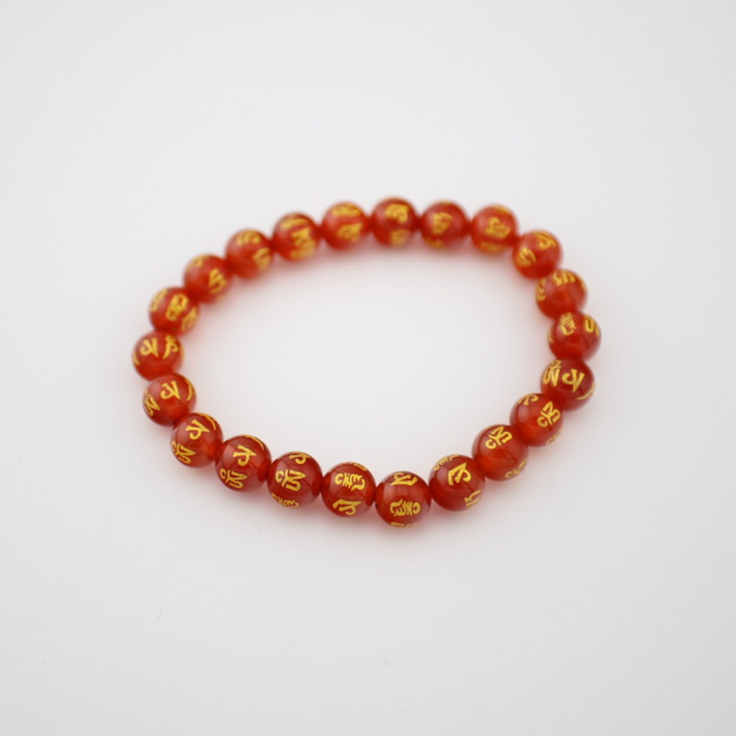 8mm Carved Tibetan Agate Healing Energy Bracelet