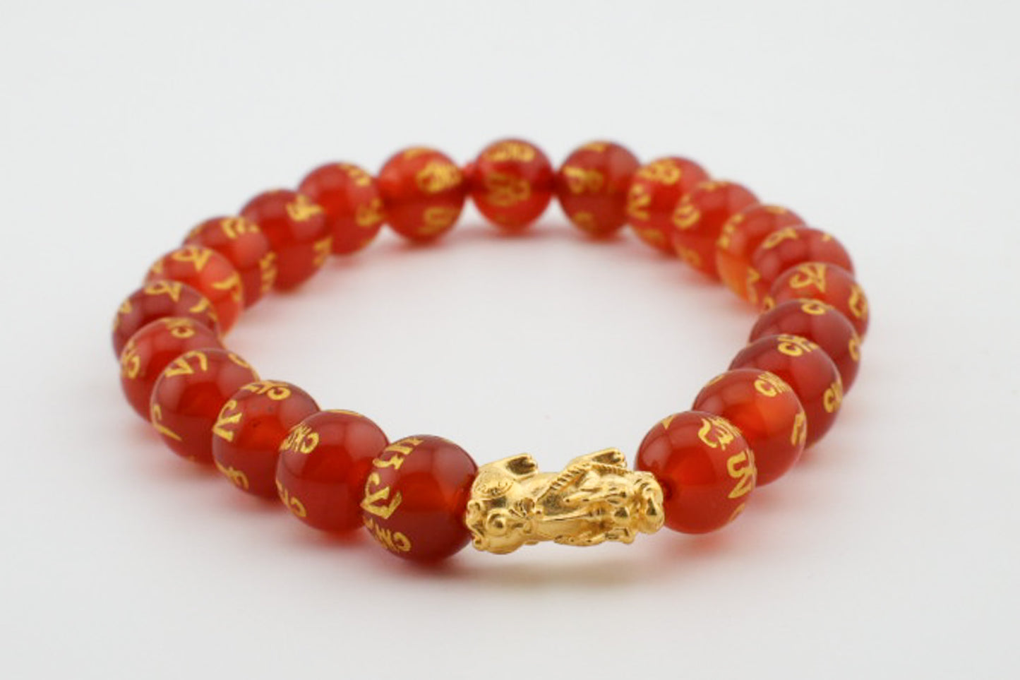 8mm Tibetan Red Agate Beads Carve Mantra Bracelet